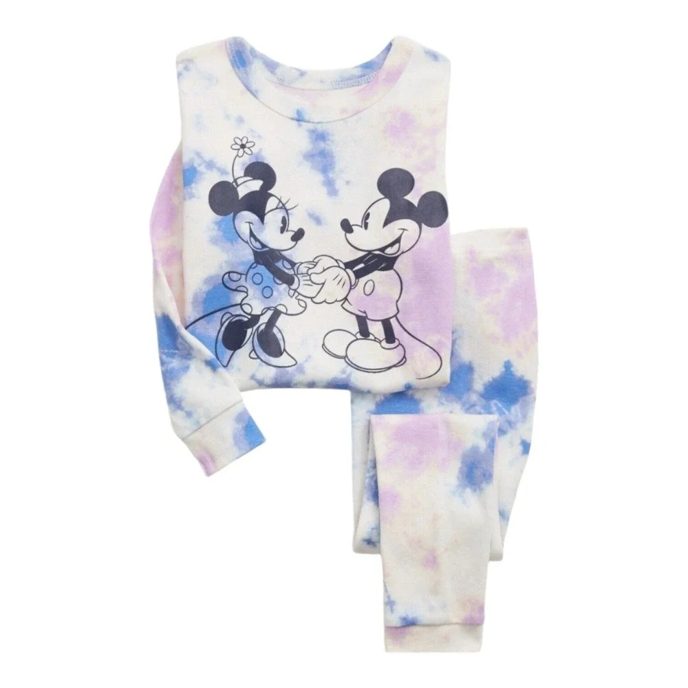 Baby Gap Disney Mickey Minnie Mouse Tie Dye Pajama Set 5Y Organic Cotton NEW